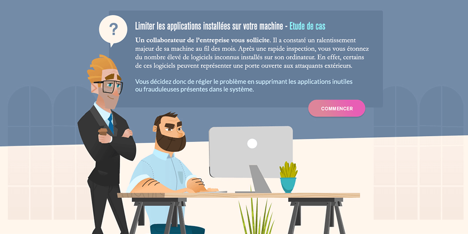 Exemple de contenu E-learning sur mesure pour le module Guide d’hygiène informatique pour les DSII de ANSSI