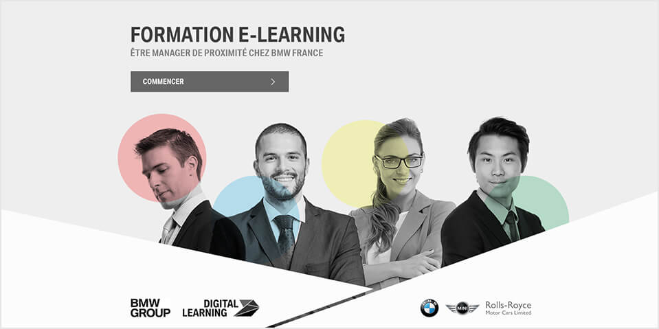 Exemple de contenu E-learning sur mesure pour le module Être manager de proximité chez BMW France