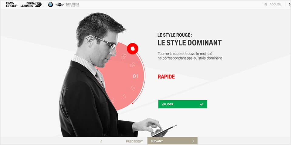 Exemple de contenu E-learning sur mesure pour le module Être manager de proximité chez BMW France