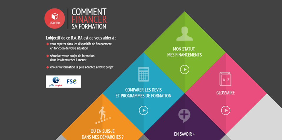 Exemple de contenu E-learning sur mesure pour le module B.A.-BA financer une formation d'Emploi Store