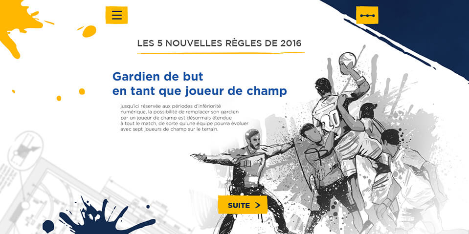 Exemple de contenu E-learning sur mesure pour le Championnat du monde de handball masculin