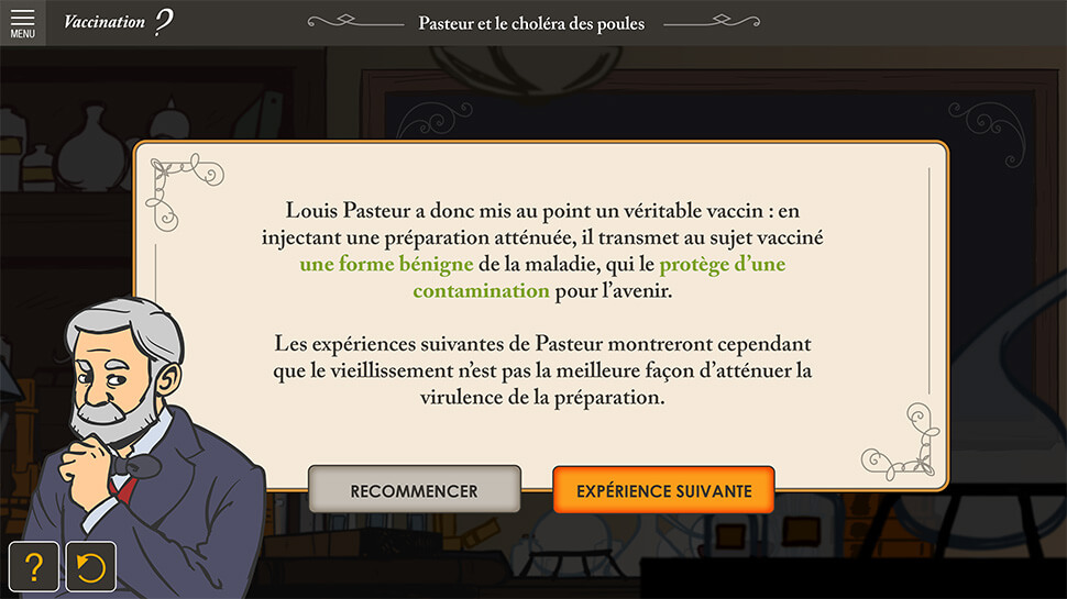 Exemple de contenu E-learning sur mesure pour le module de TERRE DE LOUIS PASTEUR
