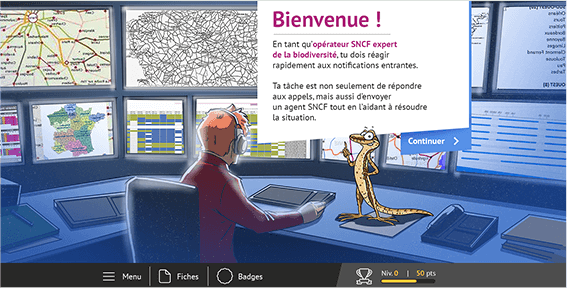 Exemple de contenu E-learning sur mesure pour le module Bio'opérator de la SNCF