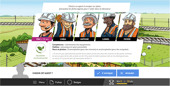 Exemple de contenu E-learning sur mesure pour le module Bio'opérator de la SNCF