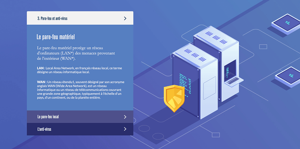 Exemple de contenu E-learning sur mesure pour le module Guide d’hygiène informatique pour les DSII de ANSSI