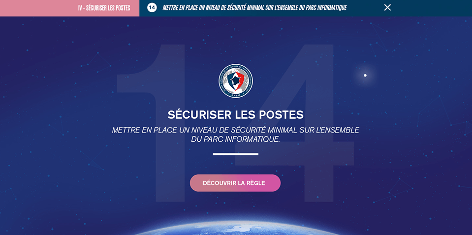 Exemple de contenu E-learning sur mesure pour le module Guide d’hygiène informatique pour les DSII de ANSSI