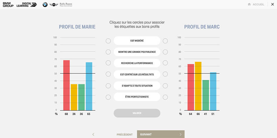 Exemple de contenu E-learning sur mesure pour le module Être manager de proximité chez BMW France