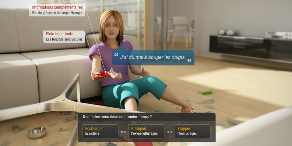 Exemple de contenu E-learning sur mesure pour le serious game du SDIS