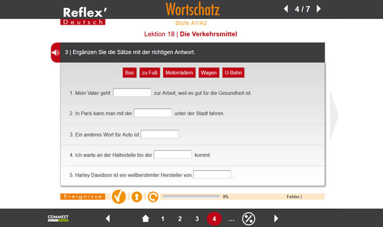Exemple de contenu de formation de REFLEX’DEUTSCH GRAMMATIK / WORTSCHATZ A1/A2