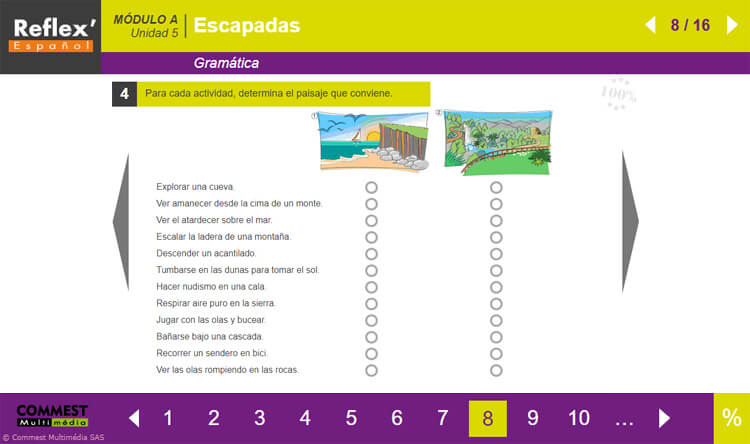 Exemple de contenu de formation de REFLEX’ESPAÑOL Avancé (B2)