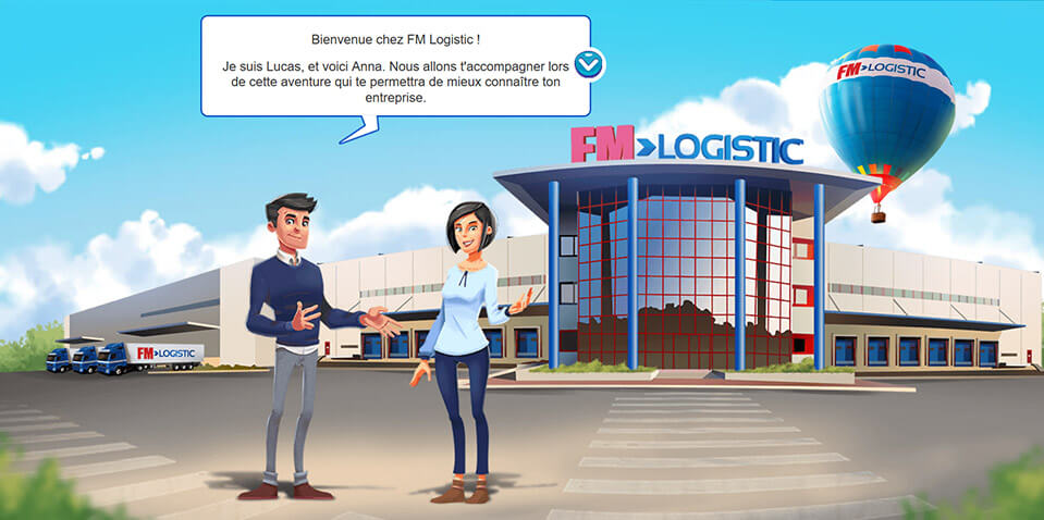 Exemple de contenu E-learning sur mesure pour le module FM Way / Onboarding de FM LOGISTIC