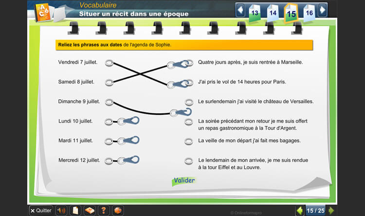 Exemple de contenu de formation de Français – Niveau C