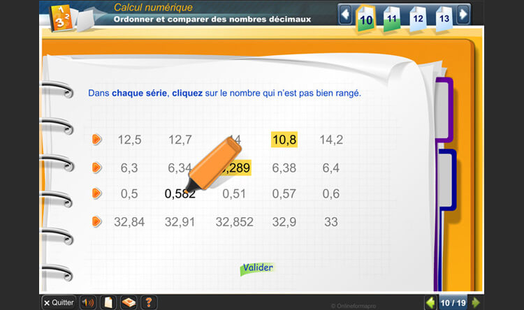 Exemple de contenu de formation Mathématiques – Niveau A