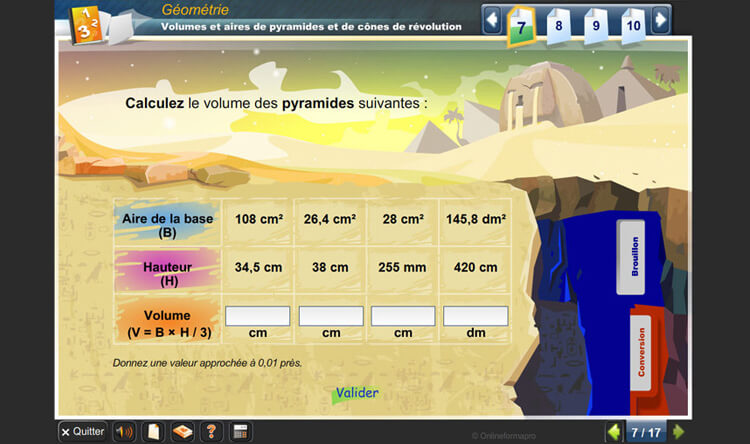 Exemple de contenu de formation Mathématiques – Niveau B