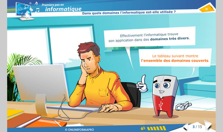 Exemple de contenu de formation Premier pas en informatique