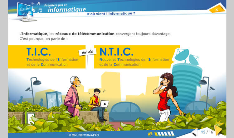Exemple de contenu de formation Premier pas en informatique