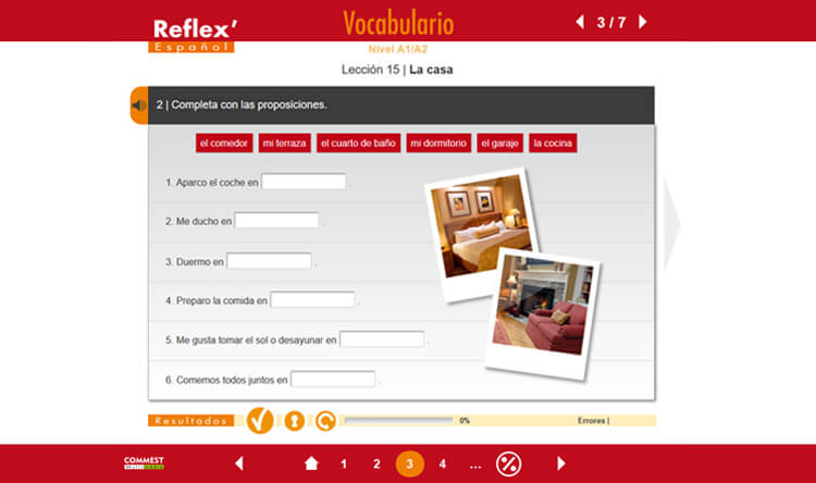 Exemple de contenu de formation de REFLEX’ESPAÑOL GRAMÁTICA / VOCABULARIO A1/A2