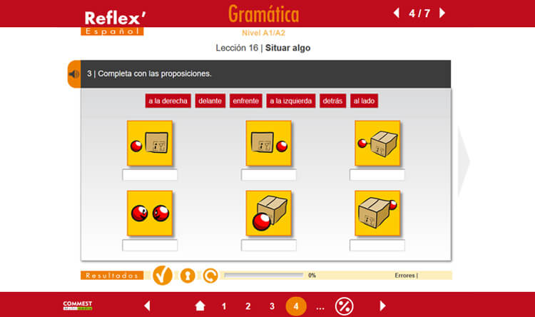 Exemple de contenu de formation de REFLEX’ESPAÑOL GRAMÁTICA / VOCABULARIO A1/A2