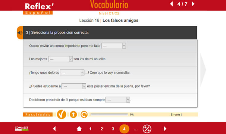 Exemple de contenu de formation de REFLEX’ESPAÑOL GRAMÁTICA / VOCABULARIO c1/c2