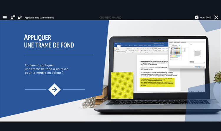 Exemple de contenu de formation Word 2016