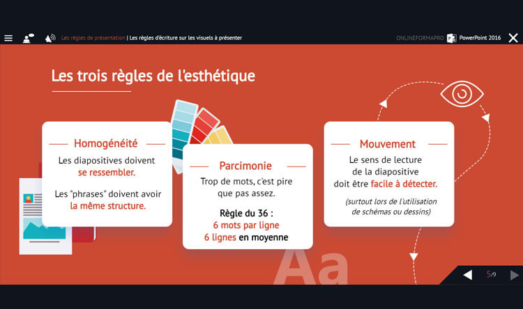 Capture d'écran du module PowerPoint 2016