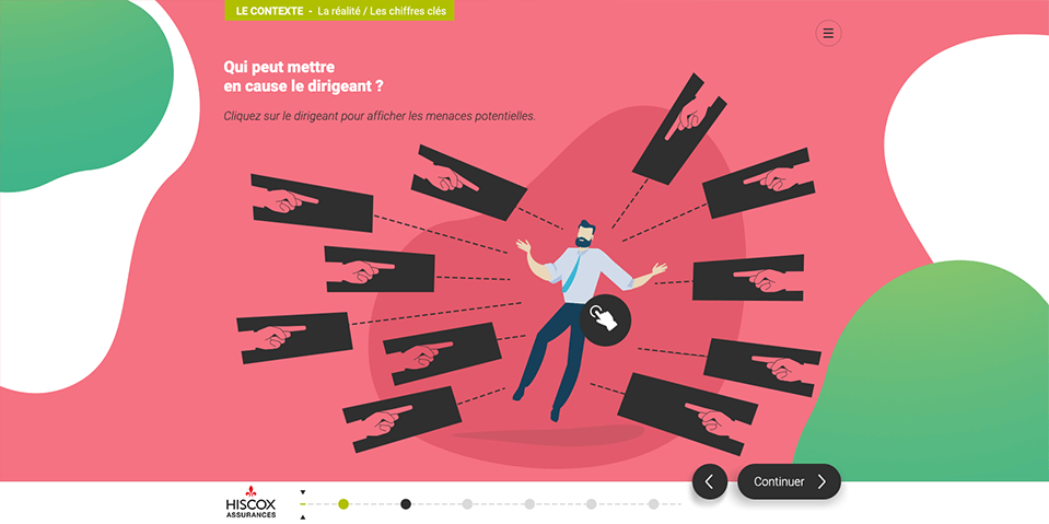 Exemple de contenu E-learning sur mesure pour le module Responsabilité du dirigeant du Crédit Agricole
