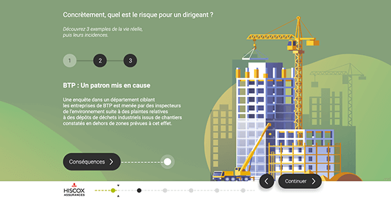 Exemple de contenu E-learning sur mesure pour le module Responsabilité du dirigeant du Crédit Agricole