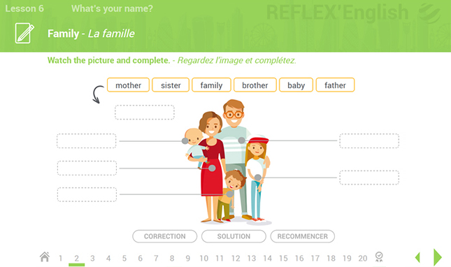 Exemple de contenu de formation de Reflex’English LEVEL 1