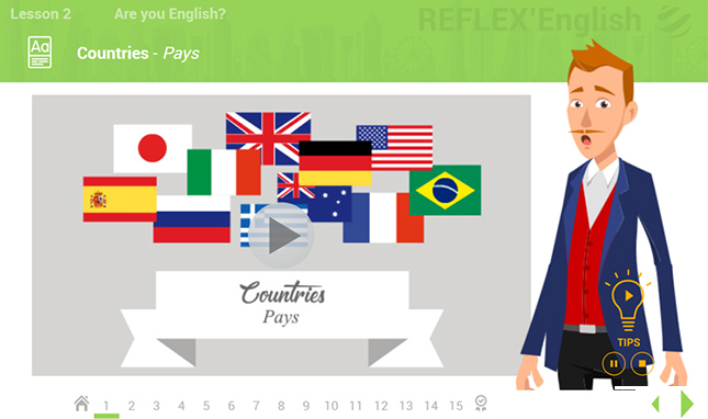 Exemple de contenu de formation de Reflex’English LEVEL 1