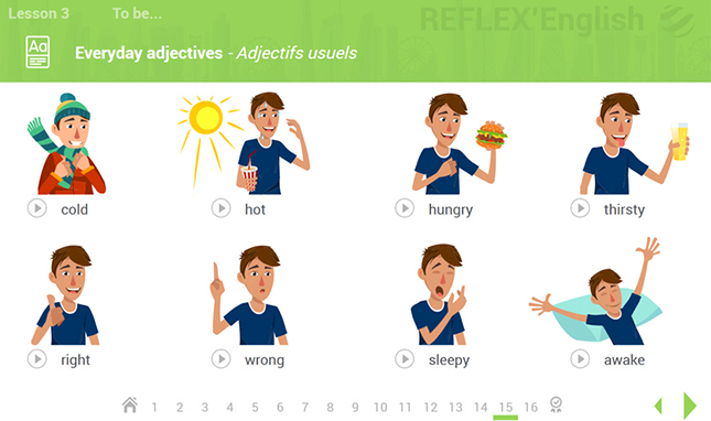 Exemple de contenu de formation de Reflex’English LEVEL 1