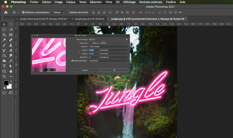 Exemple de contenu de formation Photoshop
