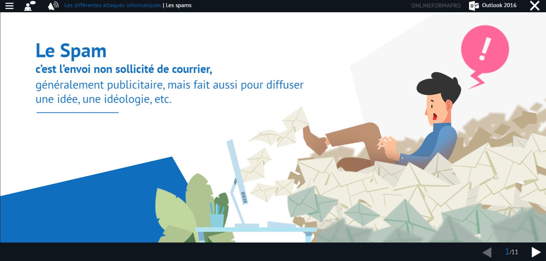 Exemple de contenu de formation Outlook 2016