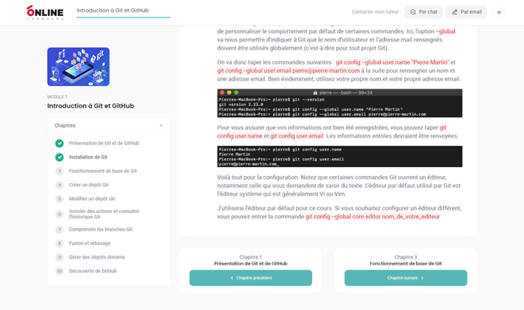 Exemple de contenu de formation GIT/GIThub