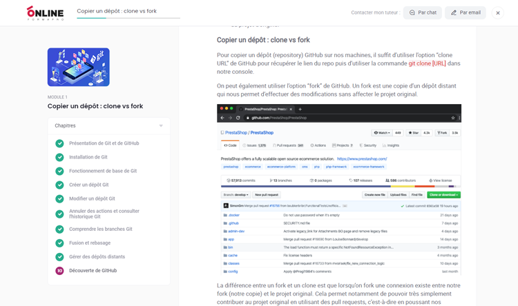 Exemple de contenu de formation GIT/GIThub