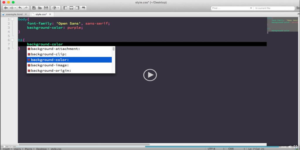 Exemple de contenu de formation HTML/CSS