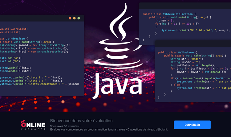 Exemple de contenu de formation Java
