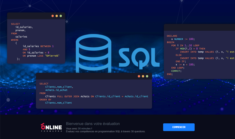 Exemple de contenu de formation Langage SQL