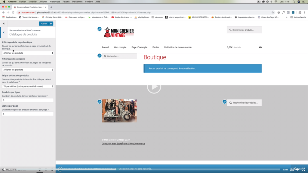 Exemple de contenu de formation WOOCOMMERCE