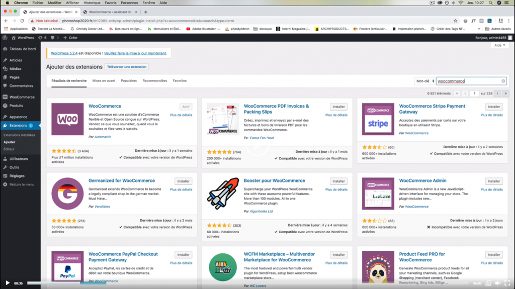 Exemple de contenu de formation WOOCOMMERCE
