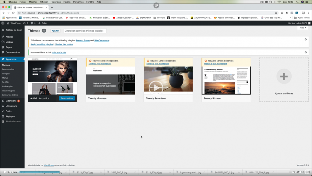 Exemple de contenu de formation Wordpress