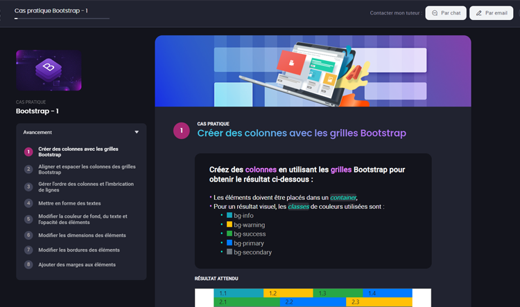 Exemple de contenu de formation BOOTSTRAP