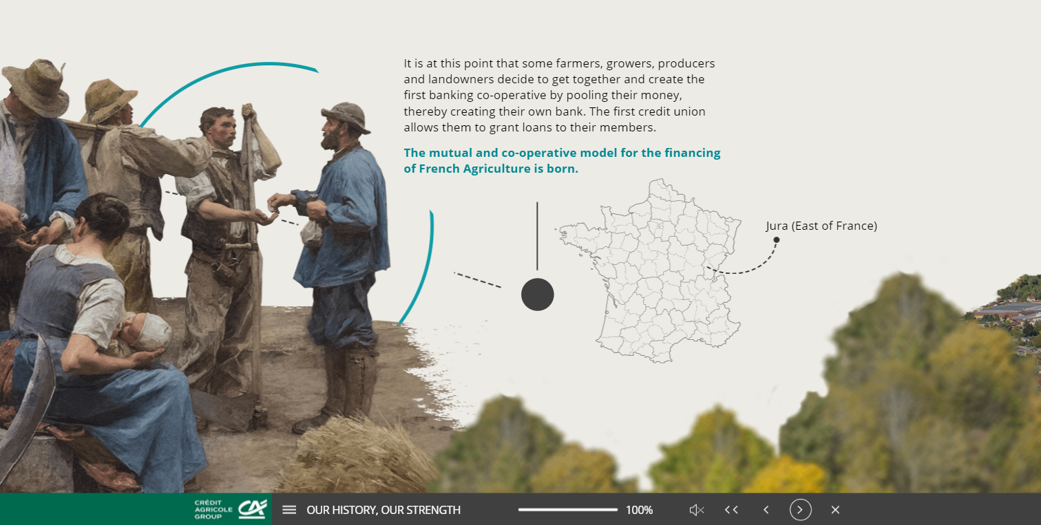 Exemple de contenu E-learning sur mesure pour la partie Discover du Crédit Agricole
