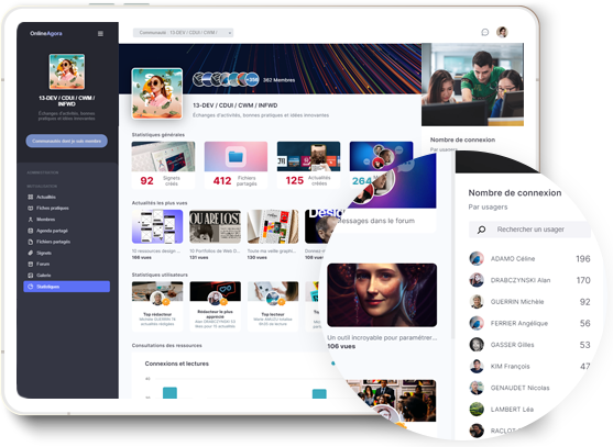 image-pc-zoom Illustration de la gestion des utilisateurs Online Agora