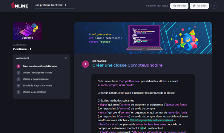Exemple de contenu de formation Python