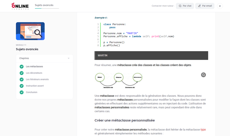 Exemple de contenu de formation Python
