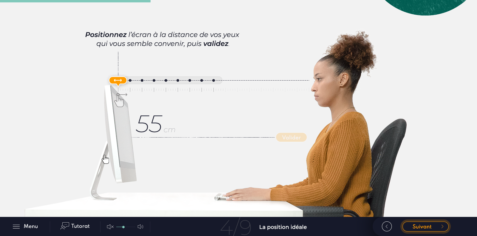 Exemple de contenu de formation Travailler sur écran