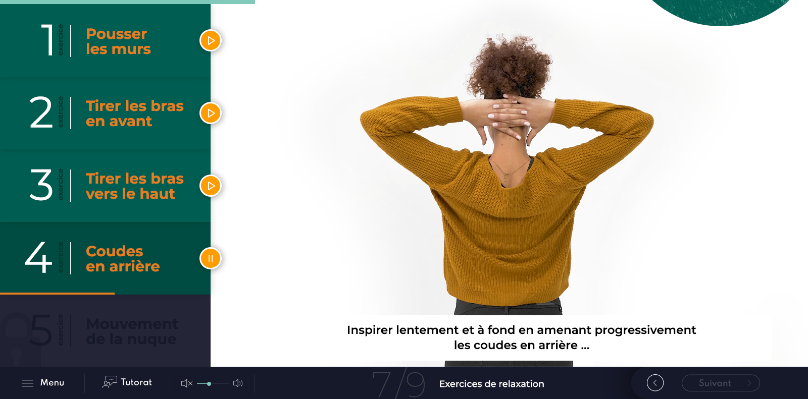 Exemple de contenu de formation Travailler sur écran