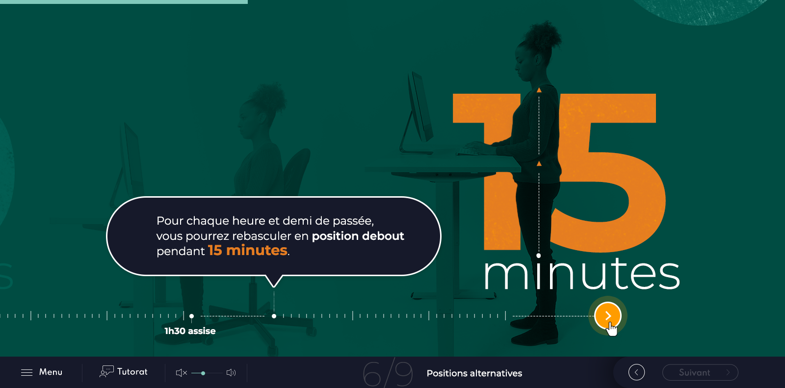 Exemple de contenu de formation Travailler sur écran