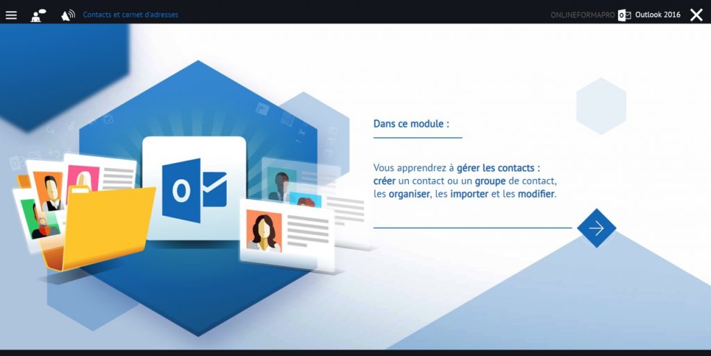 Exemple de contenu de formation Outlook 2019