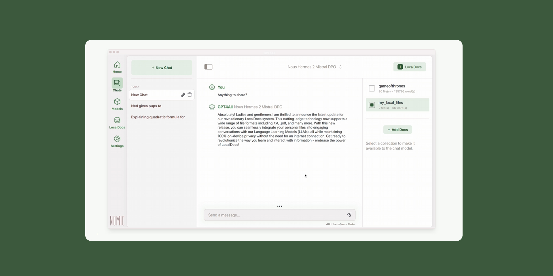 GPT-4All : Un assistant disponible localement pour une confidentialité optimale